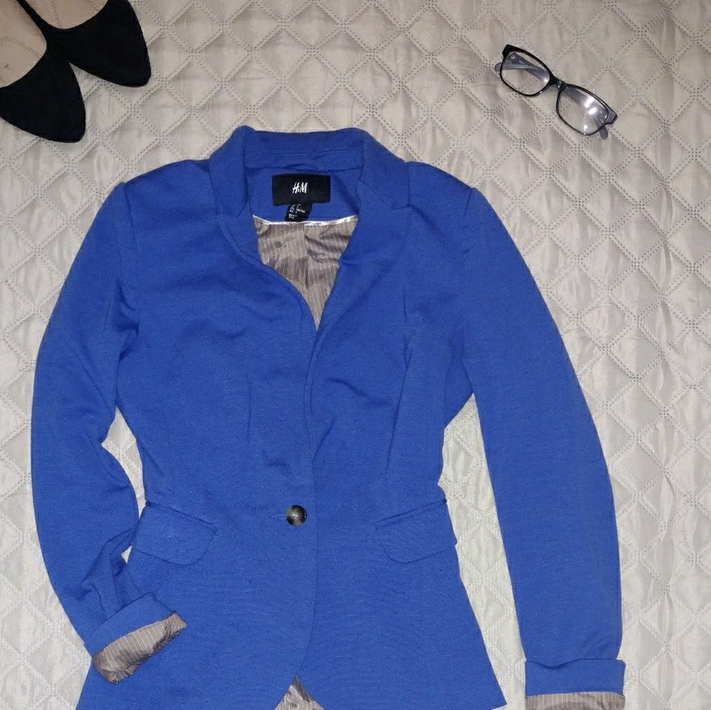 Royal Blue Knit Blazer